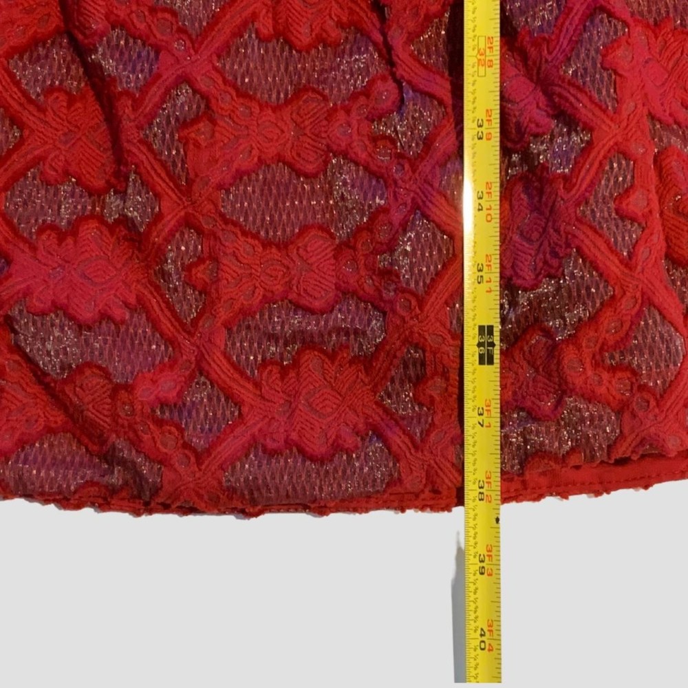 Anthropologie Moulinette Soures Rubied Red Fit and Flare Dress 8 - Picture 9 of 9